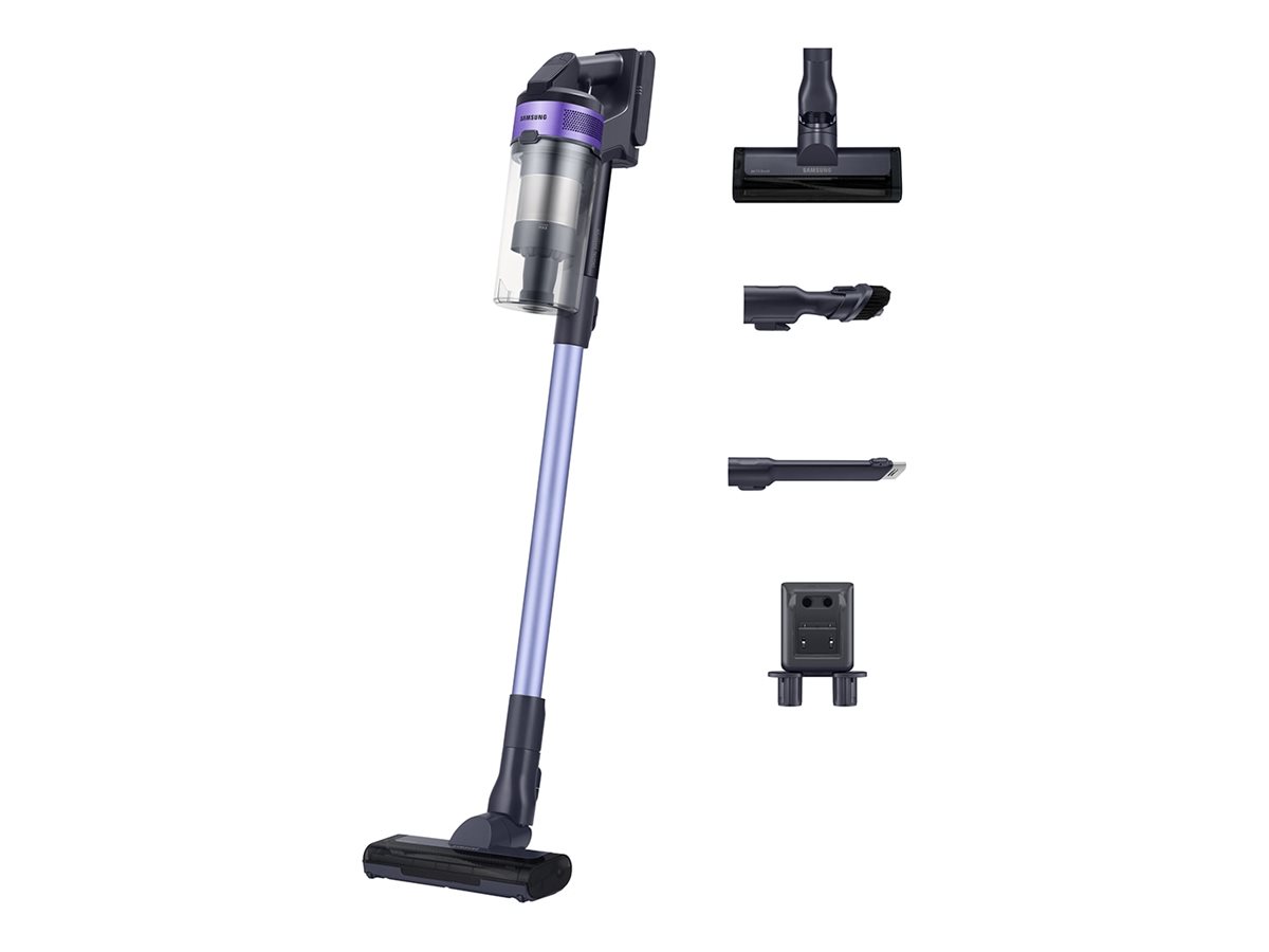 Samsung Jet 60 Turbo VS15A6031R4 - Støvsuger - pind/håndholdt (2-i-1) - uden pose - 410 W - ledningsfri - violet/sort - 1 batteri, inkluderet oplader