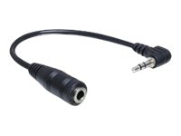 Delock - Lyd adapter - stereomikrostik han til mini-phone stereo 3.5 mm hun - 14 cm - sort - vinklet stikforbindelse