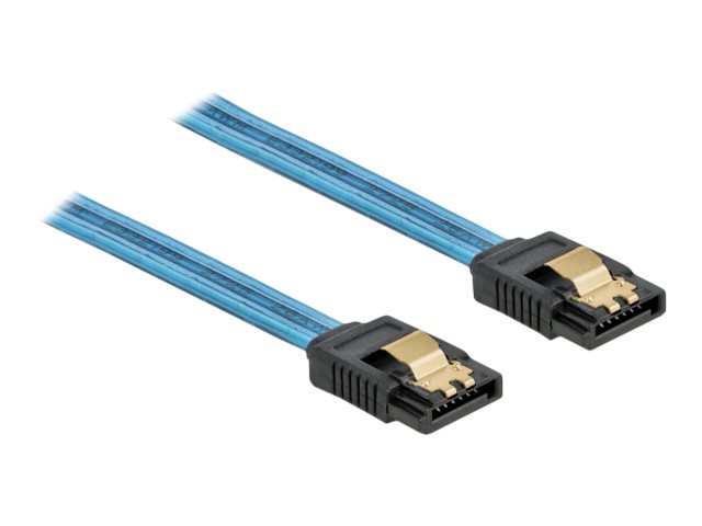 Delock SATA 6 Gb/s Cable UV glow effect - SATA-kabel - Serial ATA 150/300/600 - SATA til SATA - 50 cm - blå