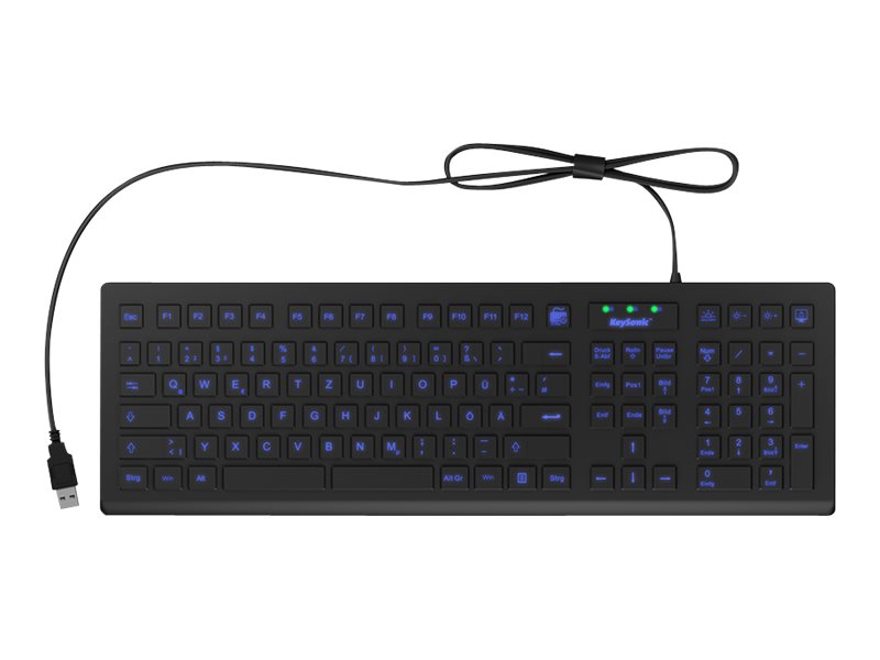 RAIDSONIC KeySonic KSK-8031INEL-B industrielt tastatur (DE) - USB, fuld størrelse, sort