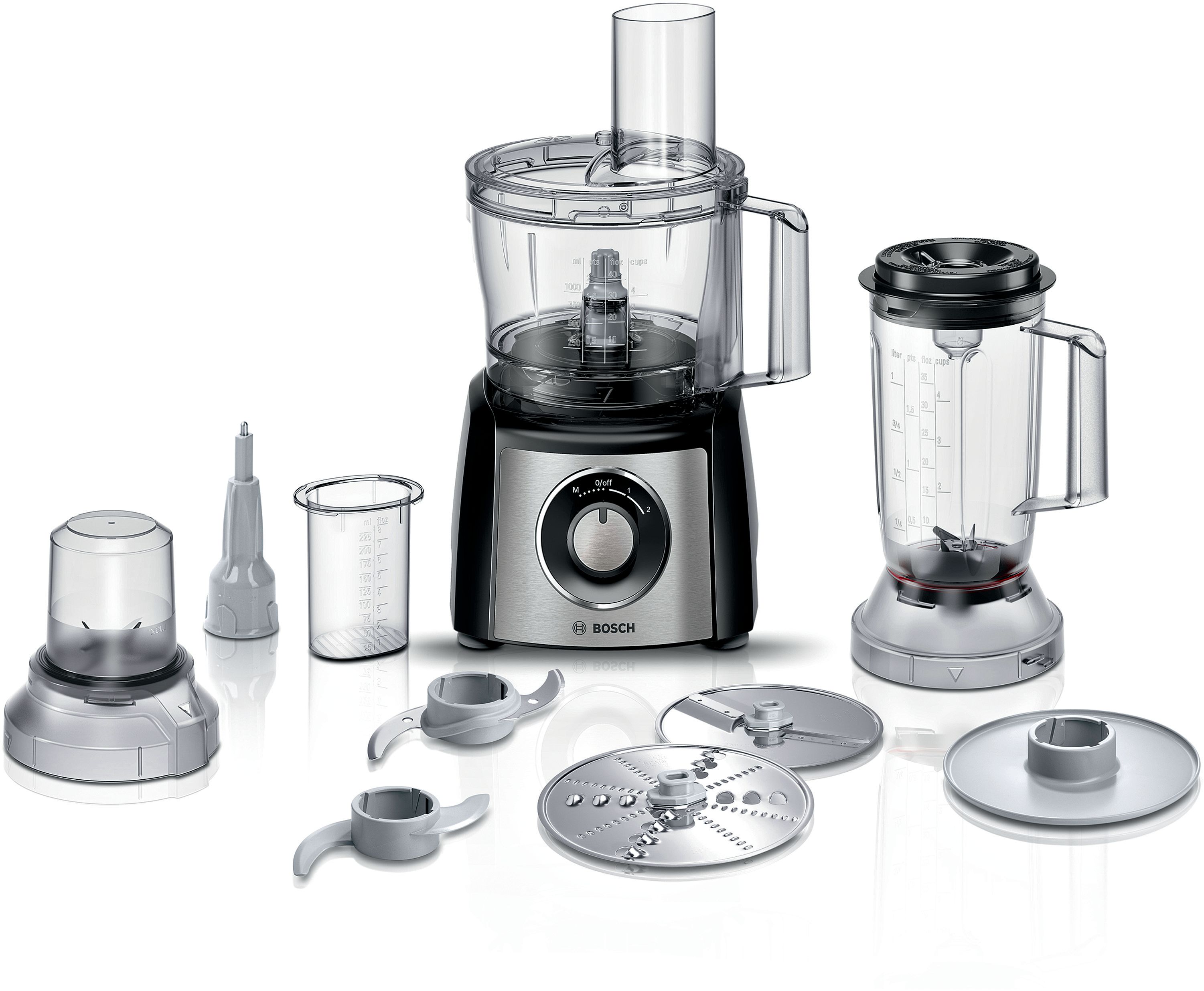 Bosch MultiTalent 3 MCM3501M -Foodprocessor 800 W - børstet rustfrit stål/sort