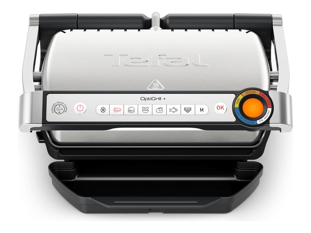 Tefal OptiGrill+ GC718D10 - Grill - elektrisk - 600 cm2 - stål/sort
