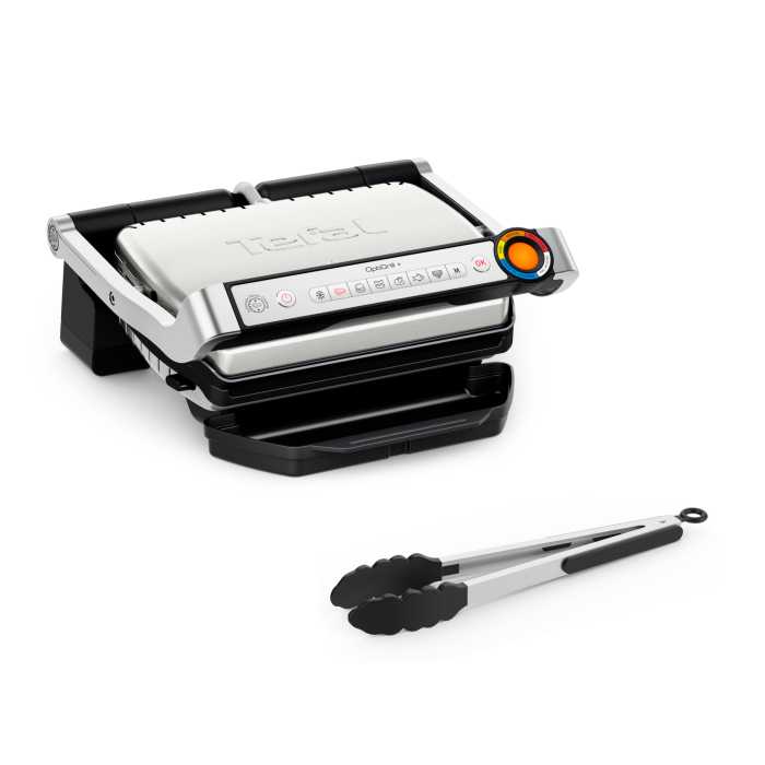 Tefal OptiGrill+ GC718D10 - Grill - elektrisk - 600 cm2 - stål/sort