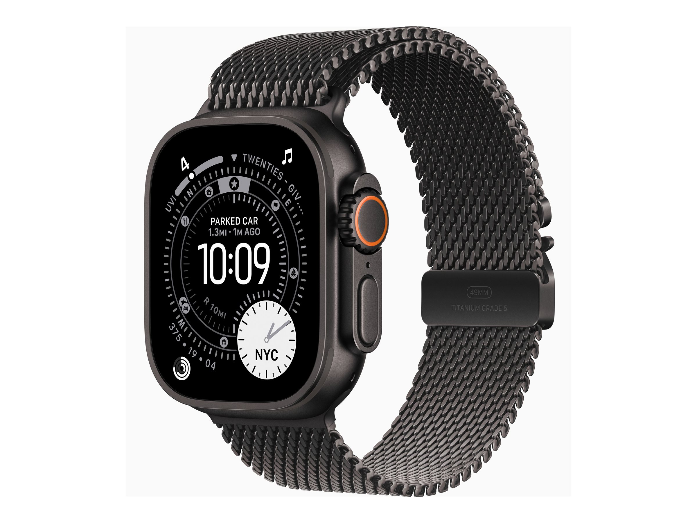 Apple Watch Ultra 3 GPS + Cellular 49mm Black Titanium Case with Black Titanium Milanese Loop - Medium