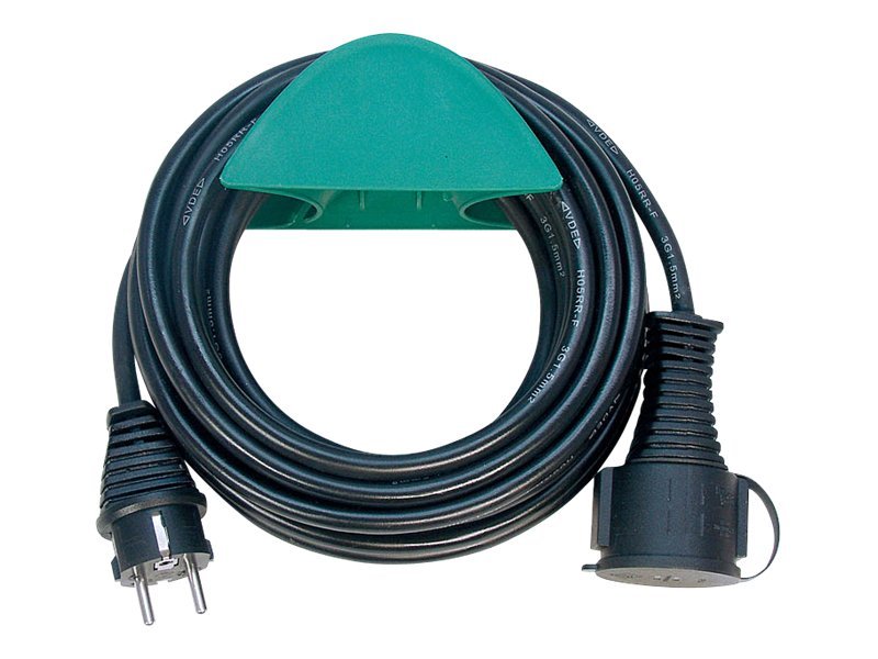 brennenstuhl H05RR-F 3G1,5 - Forlængerkabel til strøm - power CEE 7/7 (han) til CEE 7/4/CEE 7/7 (hun) - 10 m - sort