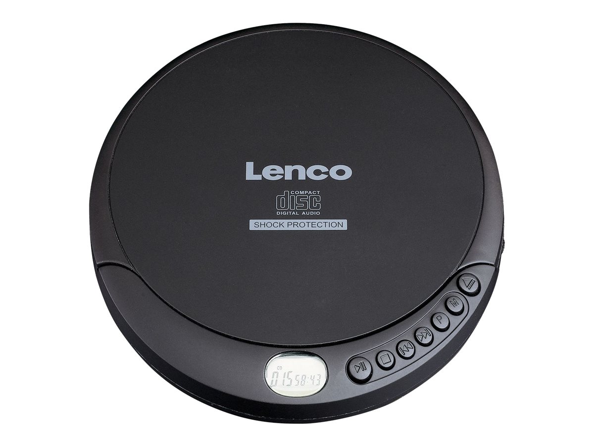 Lenco - Bærbar CD MP3-afspiller med anti-stød Sort - CD-200