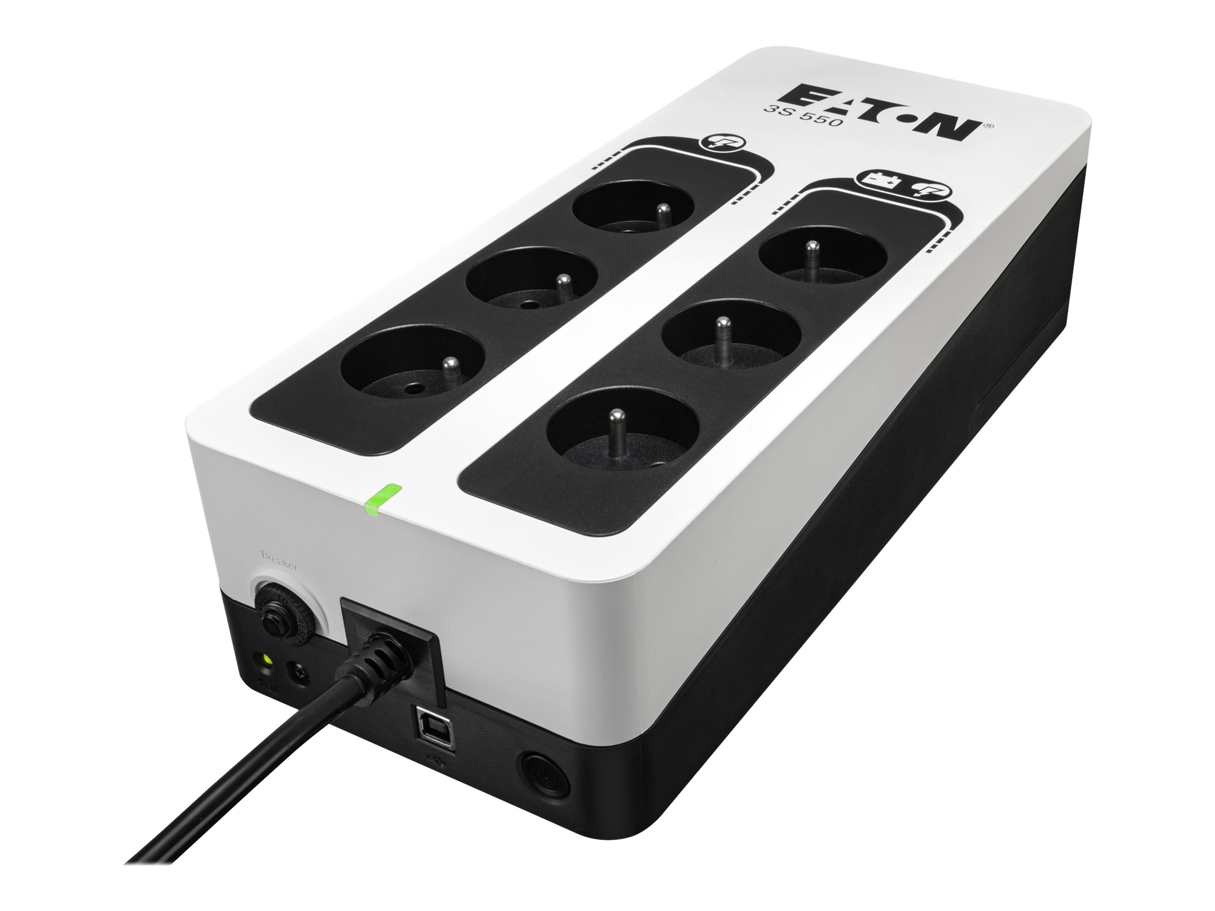 Eaton 3S 550 - UPS - AC 220-240 V - 330 Watt - 550 VA - 1-faset - USB - output-stikforbindelser: 6