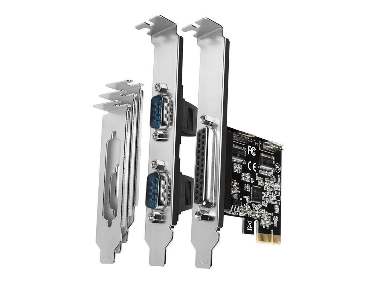 AXAGON PCEA-PSN - Seriel adapter - PCIe 2.0 x16 lavprofil - RS-232 x 2 + parallel x 1