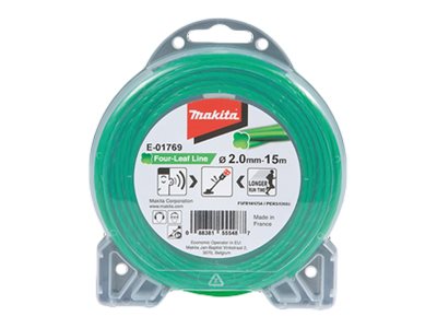 Makita trimmertrd, klverformet, 2 mm, nylon, 15 meter (E-01769)