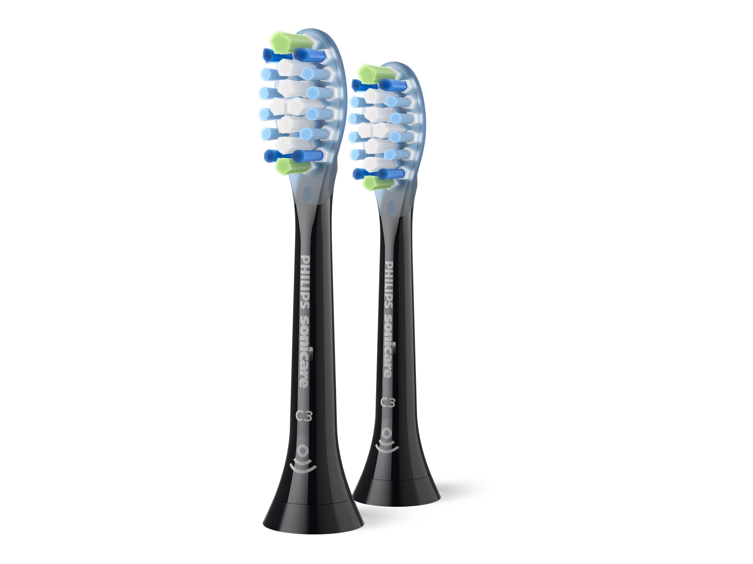 Philips Sonicare C3 Premium Plaque Defence HX9042 - Ekstra tandbørstehoved - til tandbørste - sort (pakke med 2)