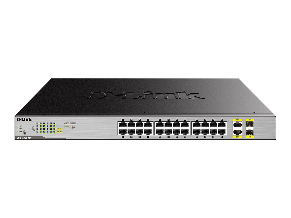 D-Link DGS-1026MP netværksswitch - 26 porte, 10/100/1000