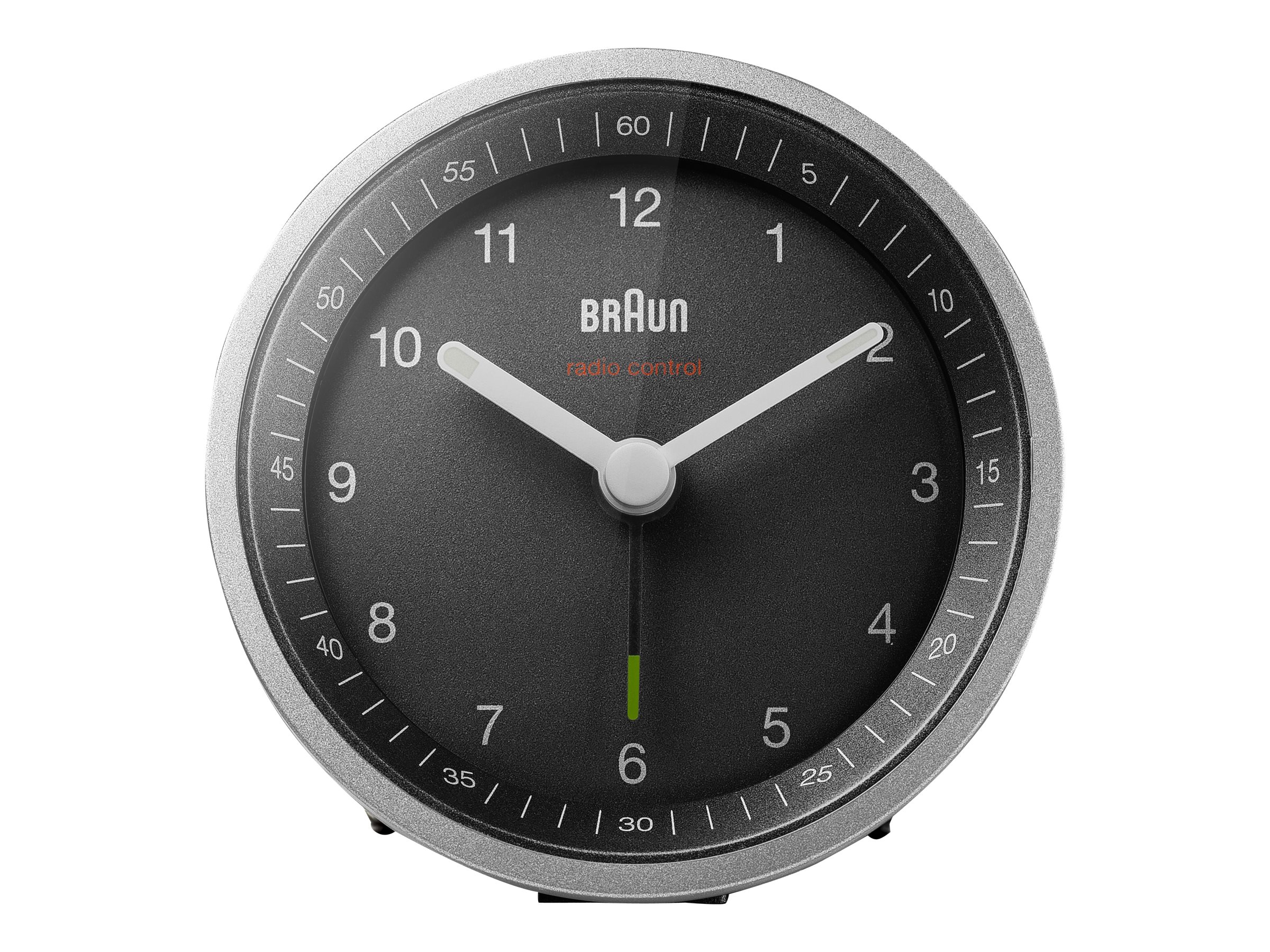 Braun BC07 - alarm clock - round - quartz - desktop - silver/black