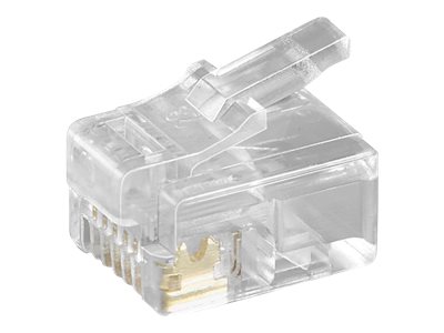 Pro RJ12 Modular Plug for Flat Cables 6-Pin (10pcs) - Transparent