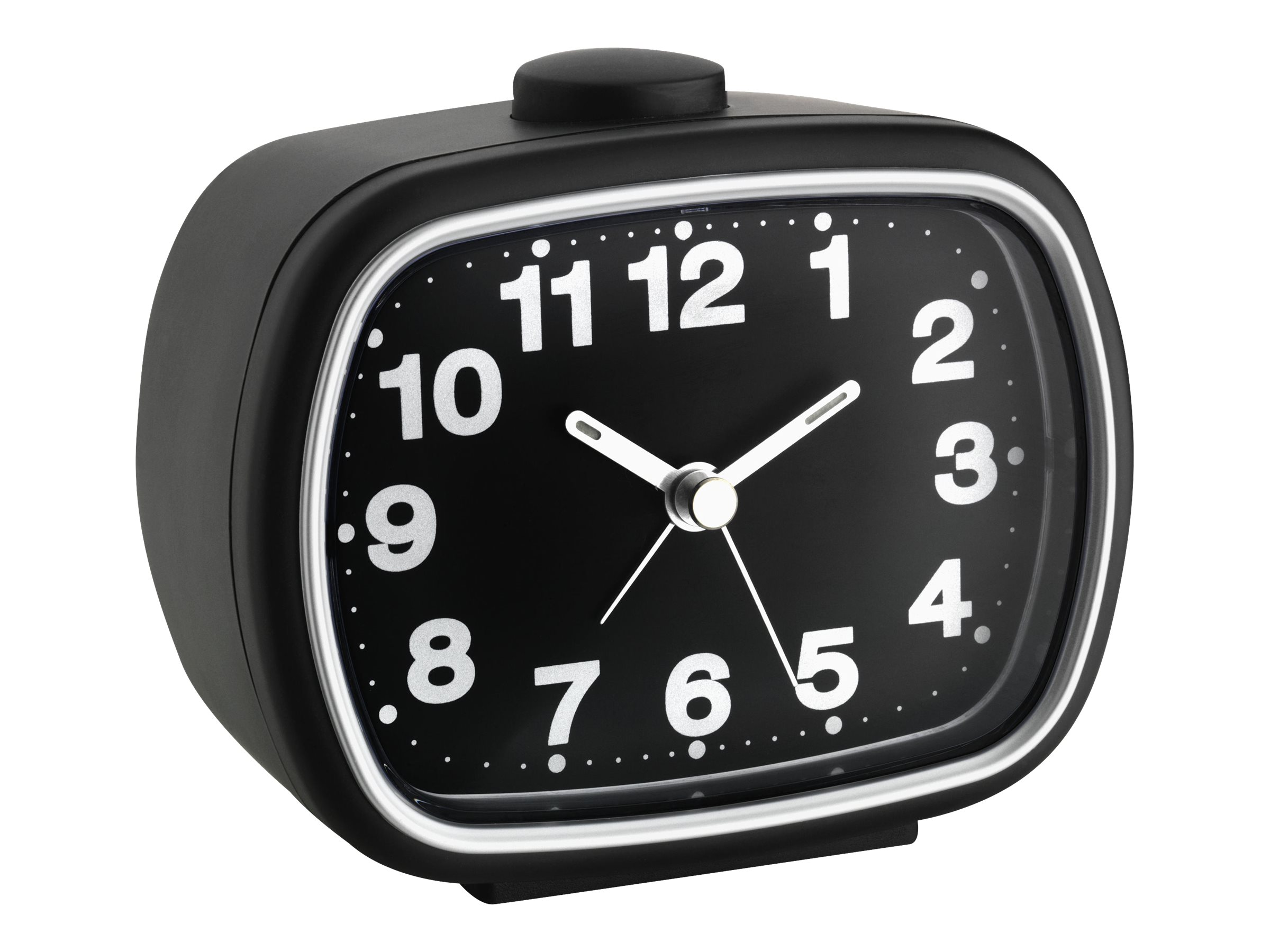 TFA Dostmann 60.1017.01 Quarz Vækkeur Sort Alarmtider 1 Fluorescerende Viser