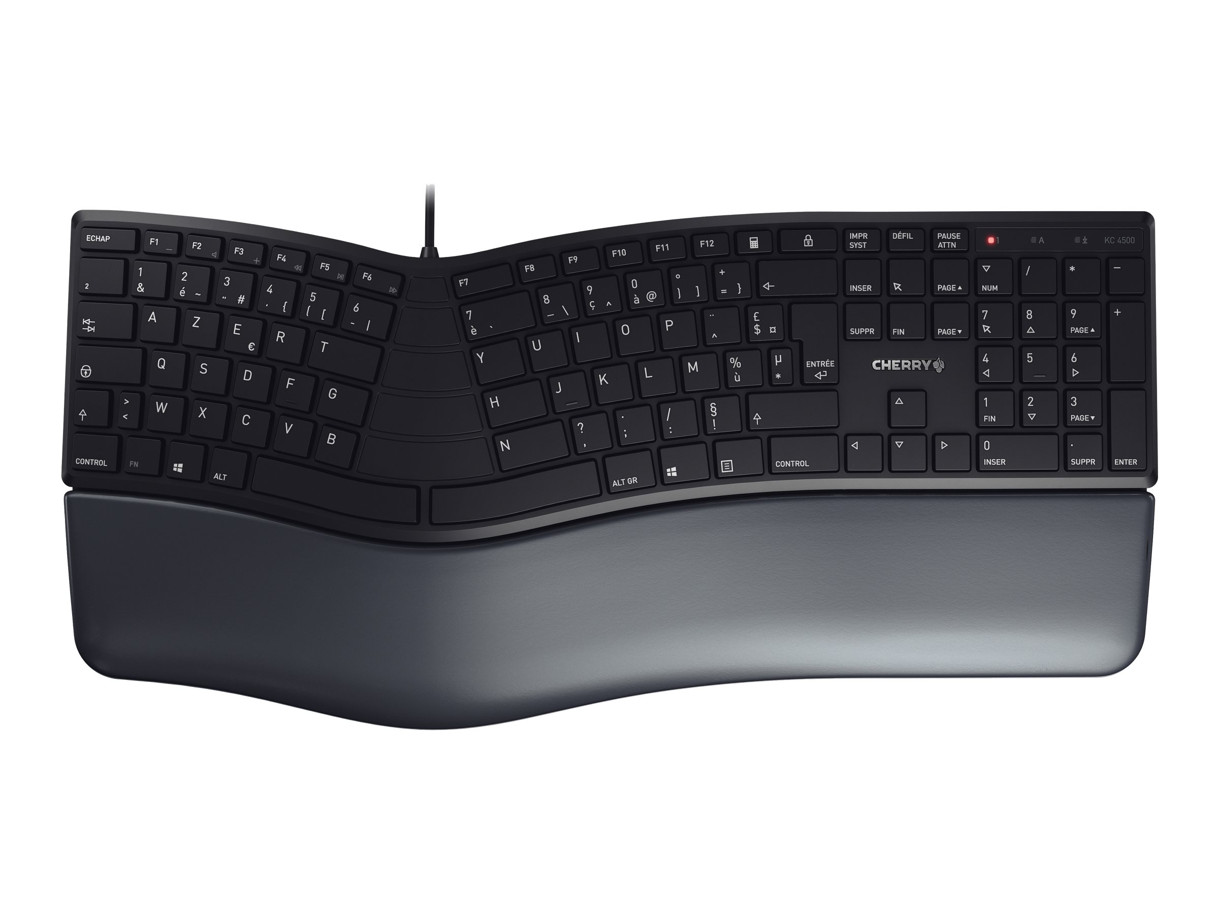 Tastatur ergonomisk Cherry KC 4500 ERGO - USB, AZERTY (fransk), sort