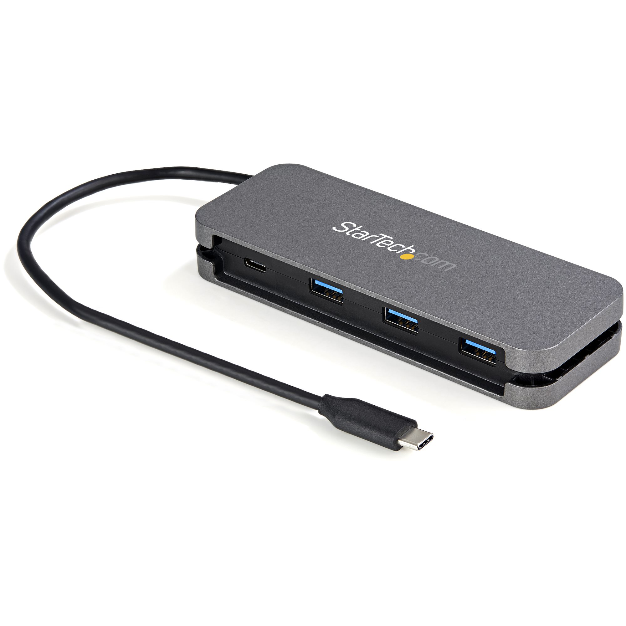 StarTech.com 4 Port USB C Hub - 3x USB-A/1xUSB-C - 5Gbps USB 3.0 Type-C Hub (3.2 Gen 1) - Bus Powered - 11.2" Cable w/ Cable Management (HB30CM3A1CB)