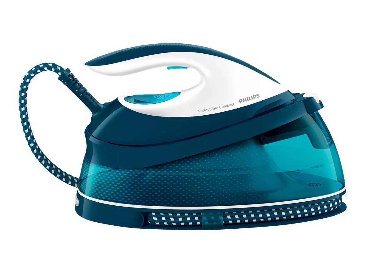 Philips PerfectCare Compact GC7844 Dampstrygejern 2400W Blå Hvid