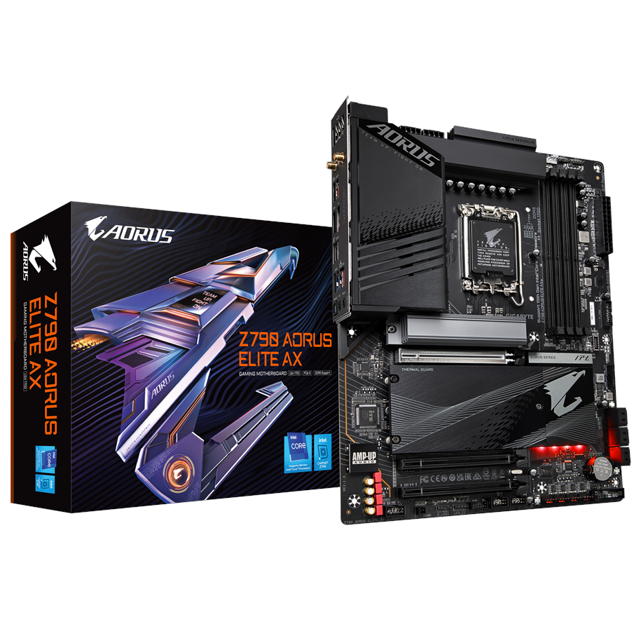 GIGABYTE Z790 AORUS ELITE AX Bundkort - Intel Z790 - Intel LGA1700 socket - DDR5 RAM - ATX