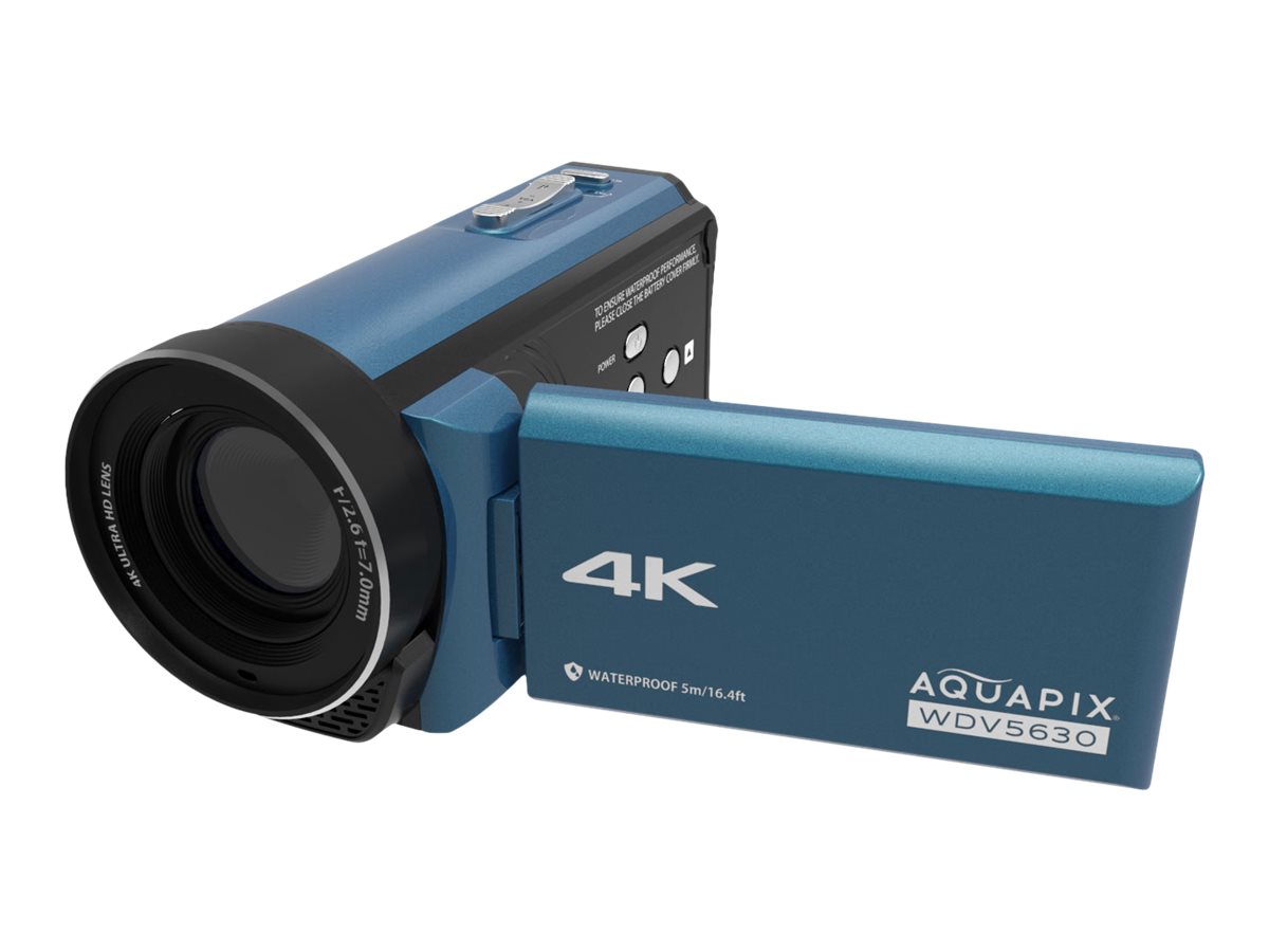 Easypix Aquapix WDV5630 - Videokamera - 4K / 30 fps - 13.0 MP - flashkort - undervands op til 5 m - gråblå