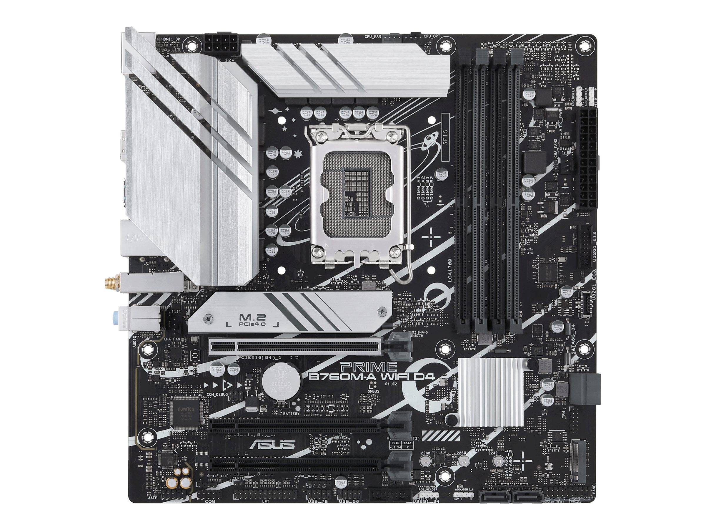 ASUS PRIME B760M-A WIFI D4 (V2) Bundkort - Intel B760 - Intel LGA1700 socket - DDR4 RAM - Micro-ATX