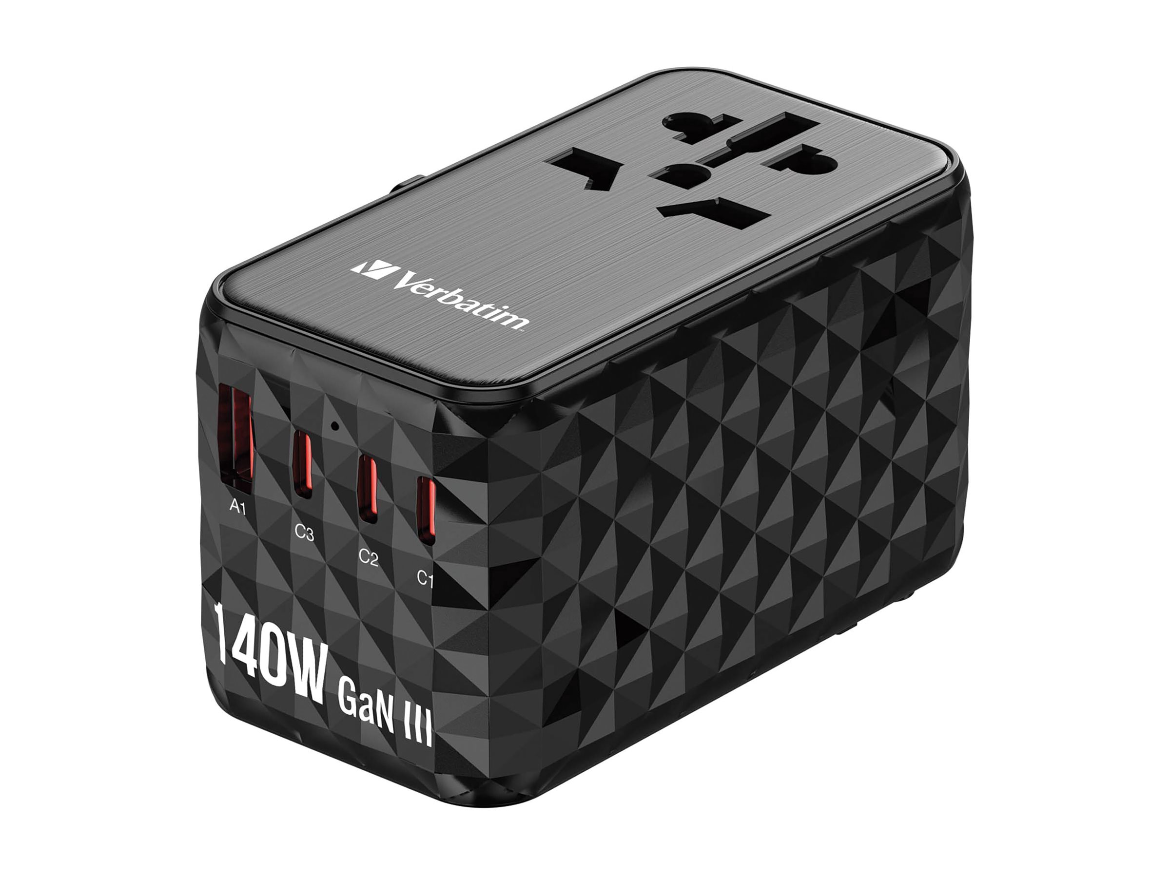 Verbatim UTA-10 power adapter - GaN III universal - 3 x USB-C USB - 140 Watt