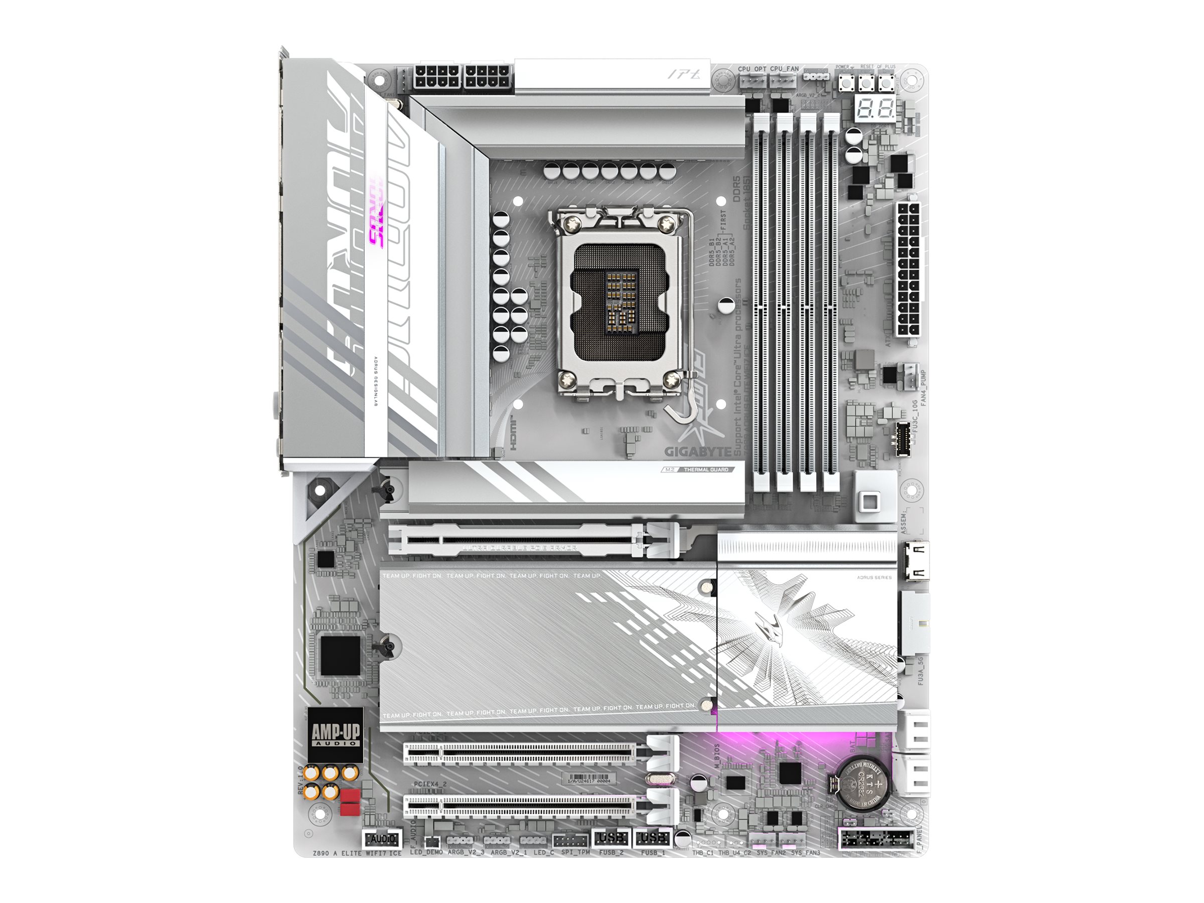GIGABYTE Z890 AORUS ELITE WIFI7 ICE Bundkort - Intel Z890 - Intel LGA1851 socket - DDR5 RAM - ATX