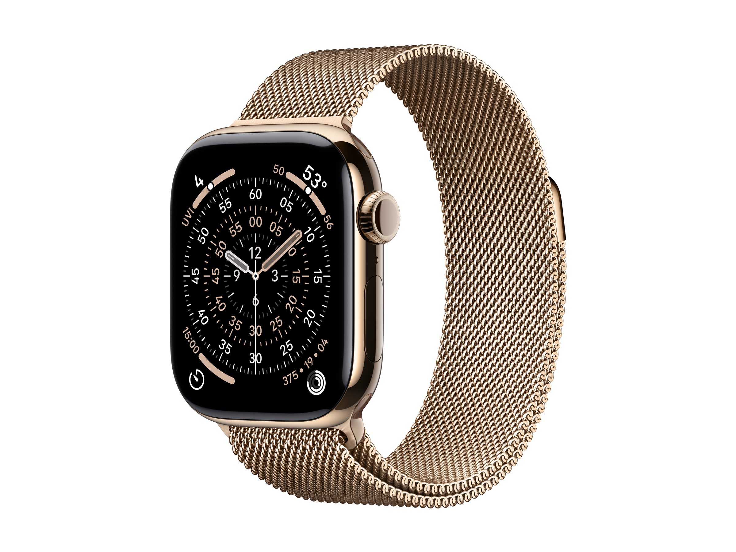 Apple Watch Series 11 GPS + Cellular 42mm Gold Titanium Case with Gold Milanese Loop