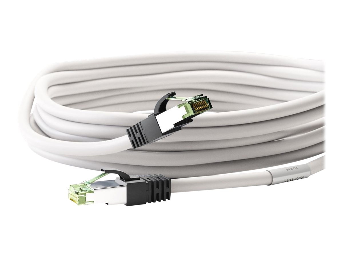 Goobay RJ45 (CAT 6A, 500 MHz) patchkabel med CAT 8.1 S/FTP råkabel, hvid 99,9 % iltfri kobberleder (OFC), AWG 24, halogenfri kabelkappe (LSZH), 25 m