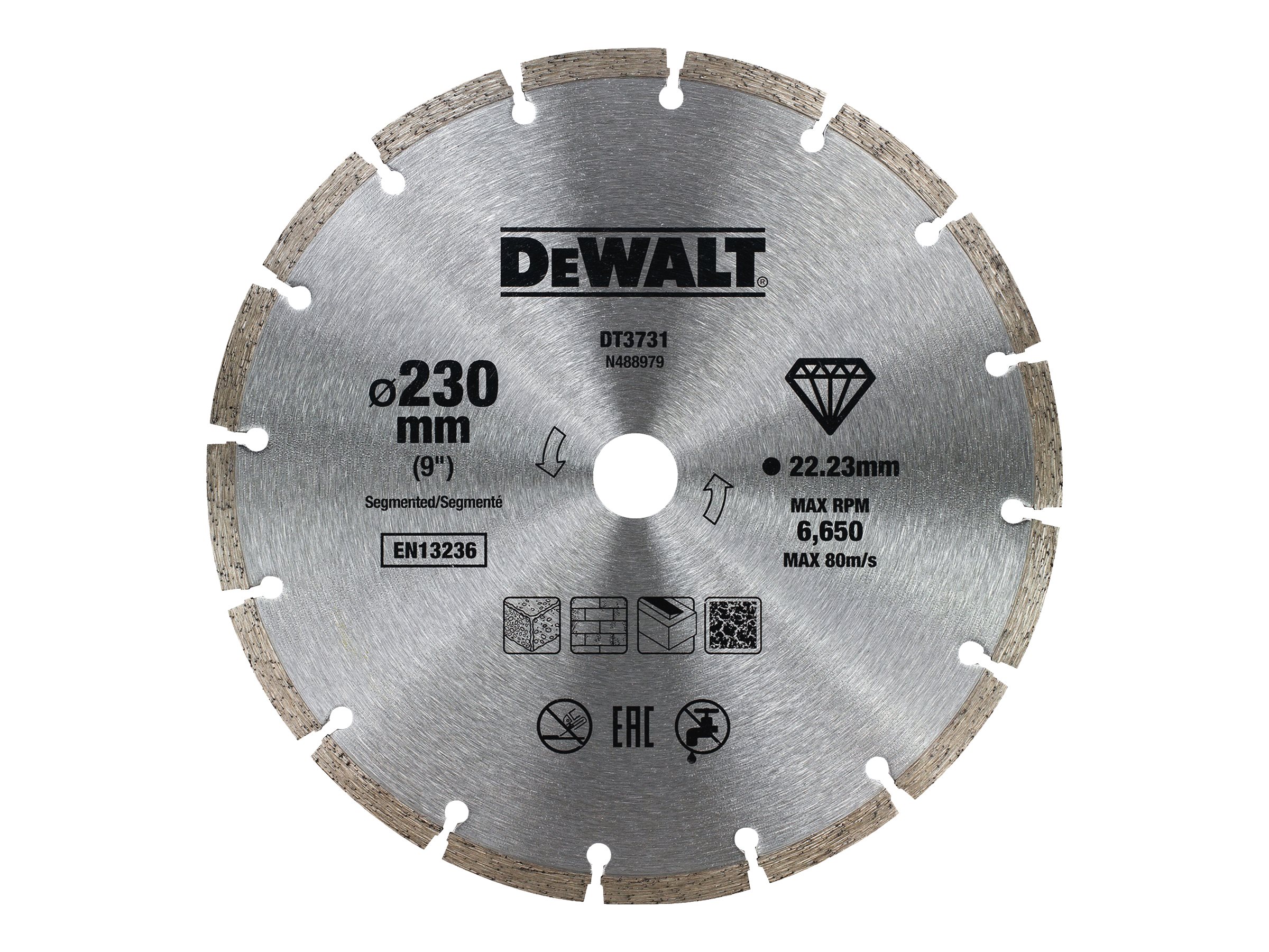 Dewalt High Performance Diamond Cutting Disc Segmented Universal 230mm x 22.23mm