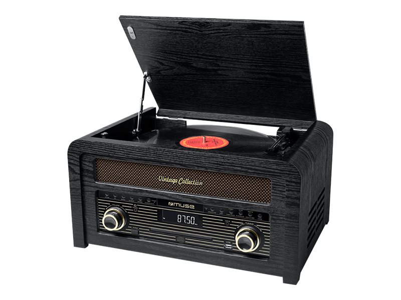 Muse Vintage Collection MT-115 W Forstærker Cd / MP3-afspiller Digital afspiller Pladespiller Radio Digital optager Bluetooth-audiomodtager 20Watt