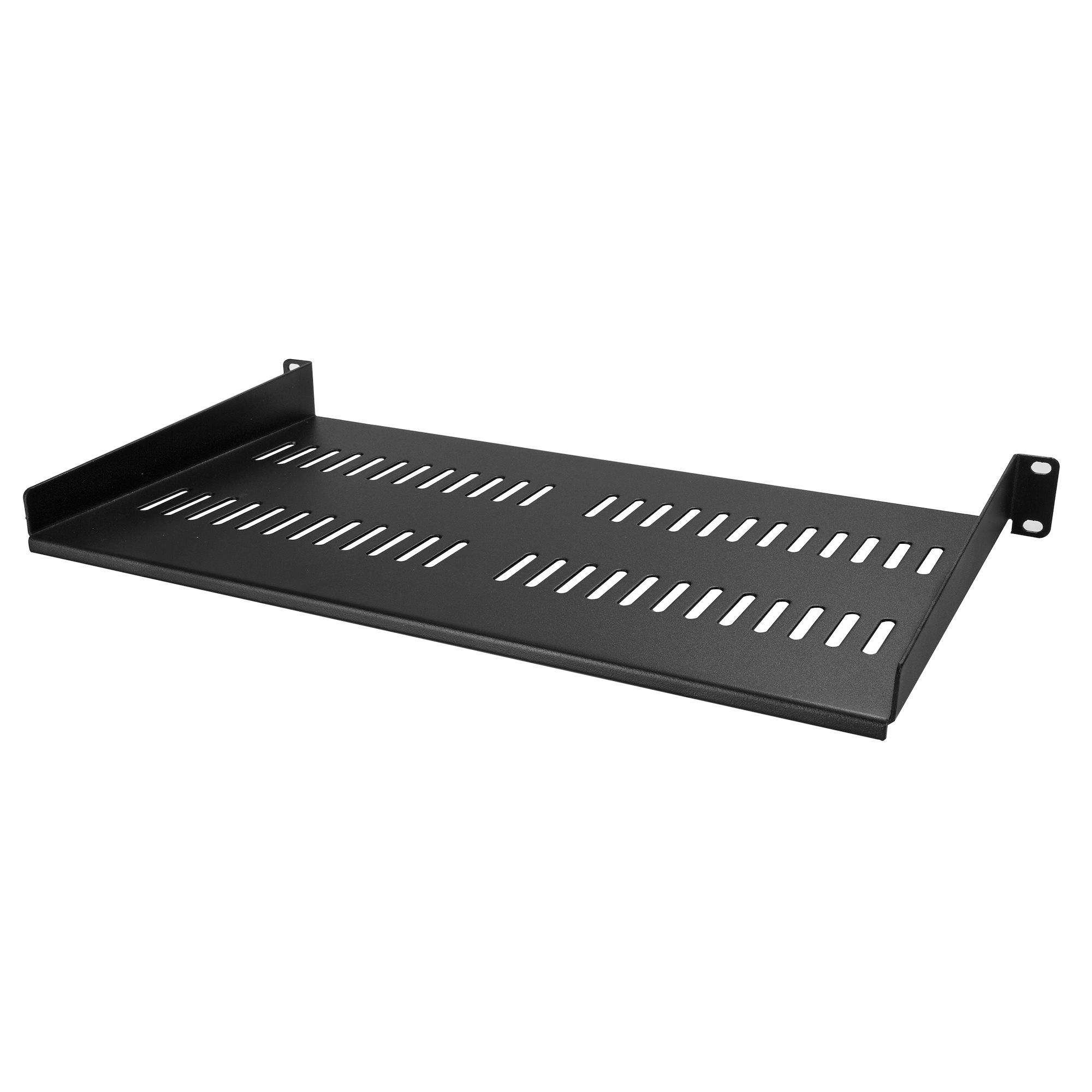 Startech 1U Vented Server Rack Cabinet Shelf, 10in Deep Fixed Cantilever Tray, Rackmount Shelf for 19 AV/Data/Network Equipment Enclosure with Cage Nuts & Screws, 44lbs Weight Cap. - 1U Network Rack Shelf (CABSHELFV1U) - Rackhylde - sort - 1U - 10