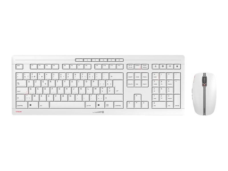 Cherry STREAM DESKTOP RECHARGE - Tastatur & Mus sæt - Belgisk - Grå