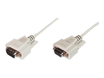ASSMANN - Serielforlængerkabel - DB-9 (hun) til DB-9 (han) - 3 m - formet, tommelskruer - beige