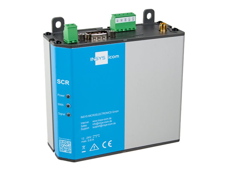 INSYS icom SCR-L 300 - Router - WWAN 2-port switch - Modbus - DIN monterbar på skinne, væg-monterbar