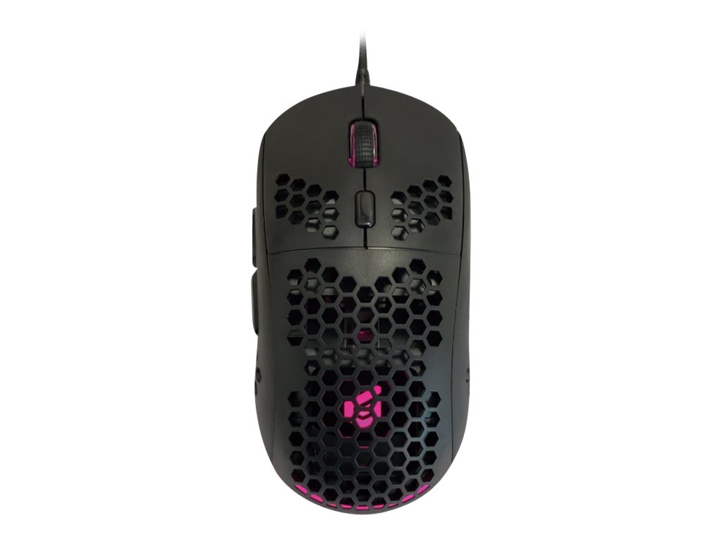 Conceptronic DJEBBEL04B 6D - mouse - honeycomb shell - USB 2.0 - black - Mus - Optisk - 6 knapper - Sort