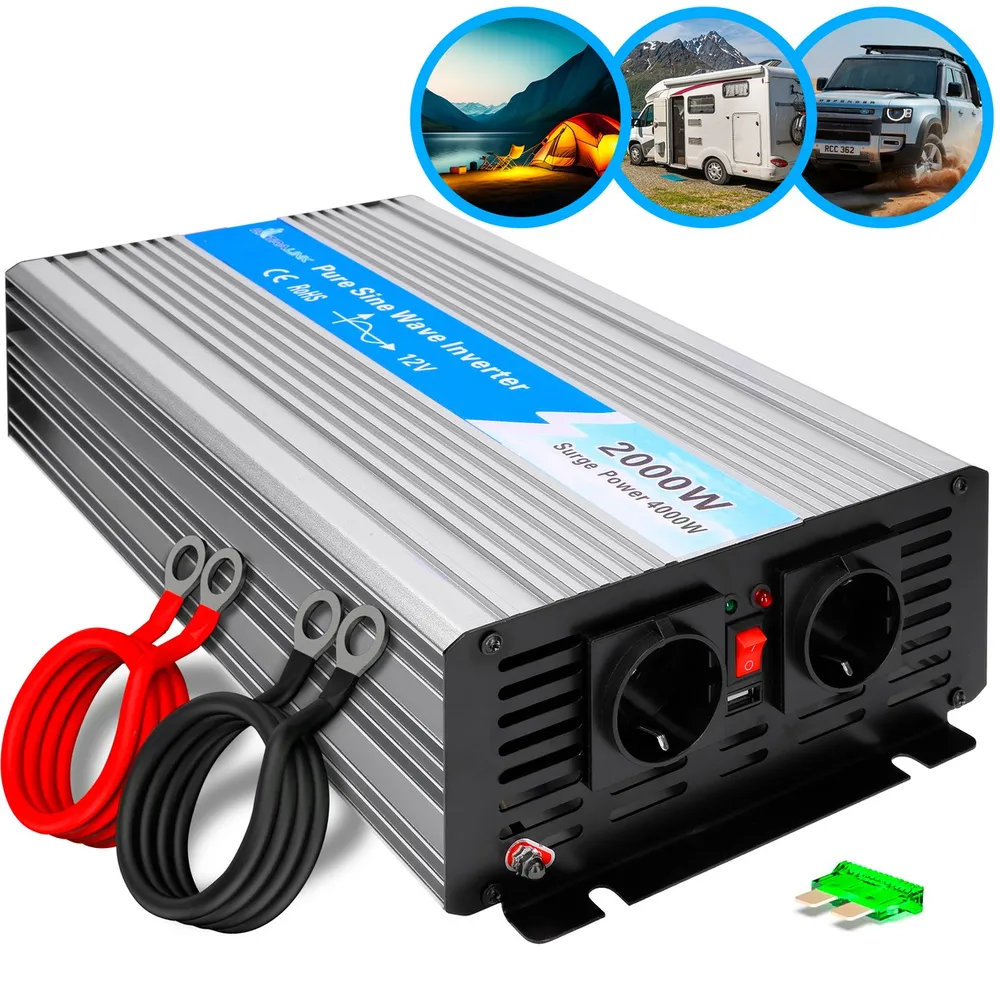 Extralink OPIM-2000W Ren sinus Bil inverter 12V 2000W
