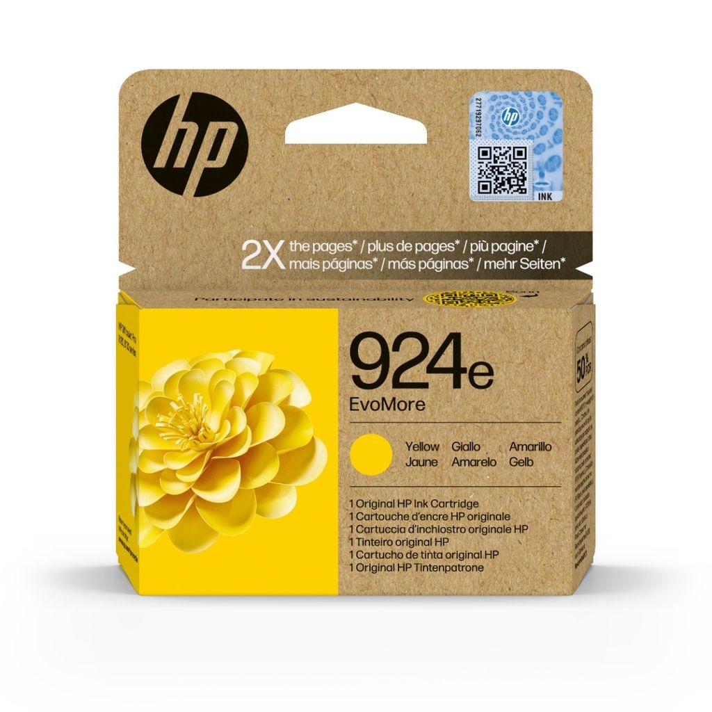 HP 924e gul blækpatron - Original til OfficeJet Pro 8120/8130-serien