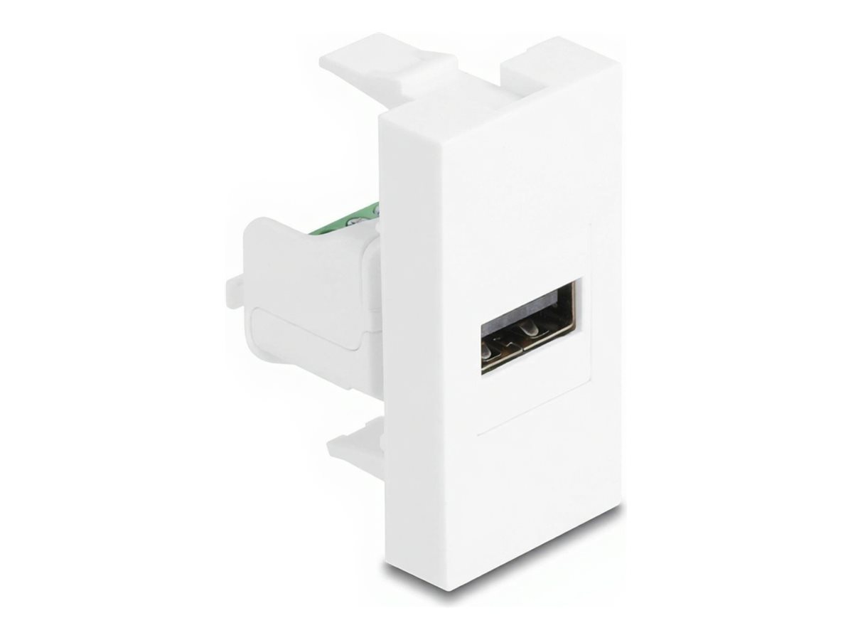 Delock Easy 45 - klik i-modul - USB 2.0, hun - 1 USB-sokkel - hvid