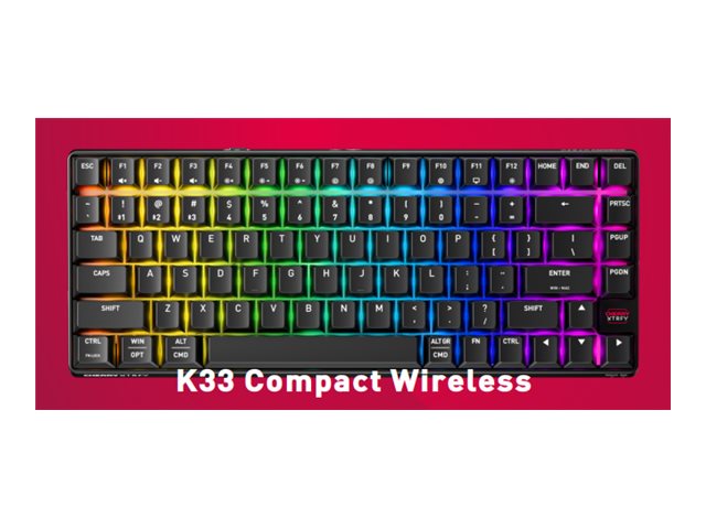 CHERRY XTRFY K33 Compact Wireless Tastatur Mem-chanical key switch RGB RGB Trådløs Nordisk Nordisk