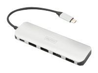 DIGITUS DA-70242-1 - Hub - 4 x SuperSpeed USB 3.0 + 1 x USB-C (strømforsyning) - desktop