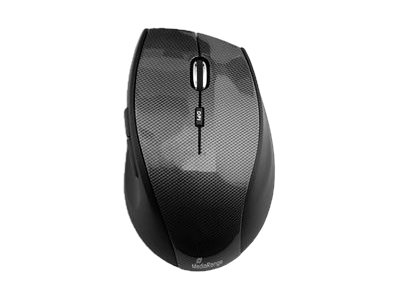 MediaRange MROS207 - mouse - 2.4 GHz - black carbon - Mus - Optisk - 5 knapper - Sort