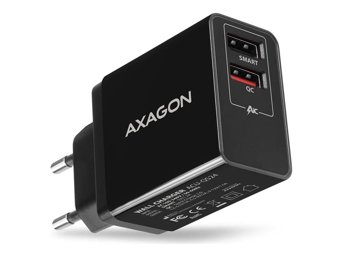 AXAGON Wall Charger 24 W Quick and Smart Charge - 2 × USB-A