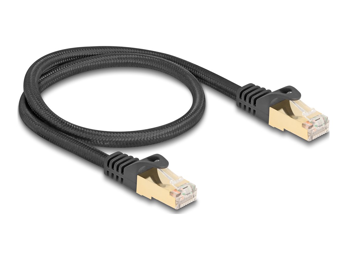 DeLOCK CAT 6a S/FTP 50cm Patchkabel Sort