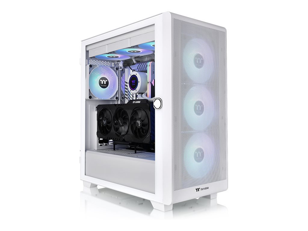 Thermaltake S Series S250 TG ARGB Snow Tårn Udvidet ATX Ingen strømforsyning Hvid