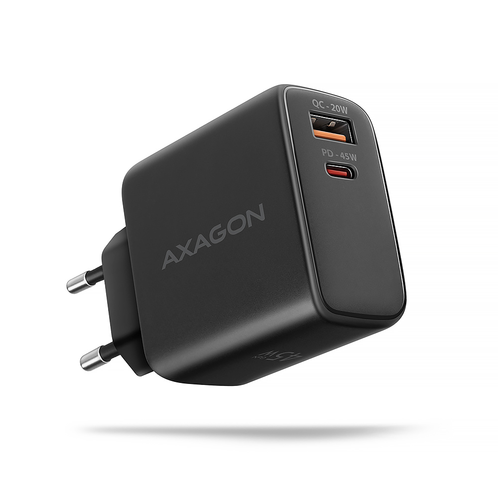 AXAGON Wall Charger 45 W PD 3.0 Quick Charge 4+ - USB-C + USB-A