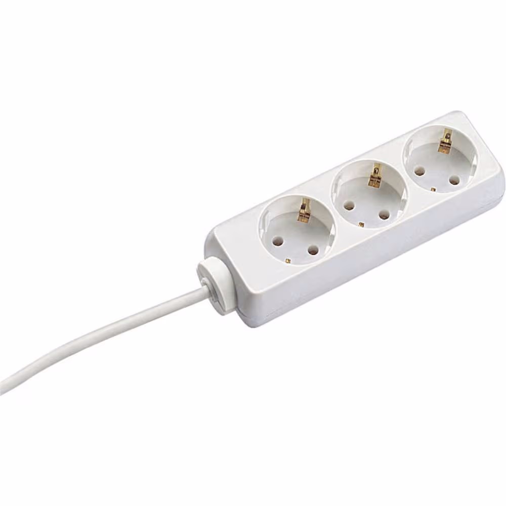 Bachmann SELLY, 1,5 m, Plast, Hvid, Plast, 3 AC stikkontakt(er), 3600 W