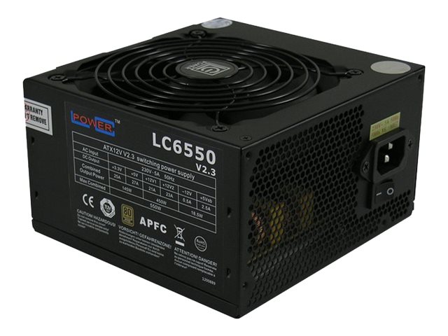 LC Power Super Silent Series LC6550 V2.2 - Strømforsyning (intern) - ATX12V 2.2 - 80 PLUS Bronze - AC 230 V - 550 Watt - aktiv PFC