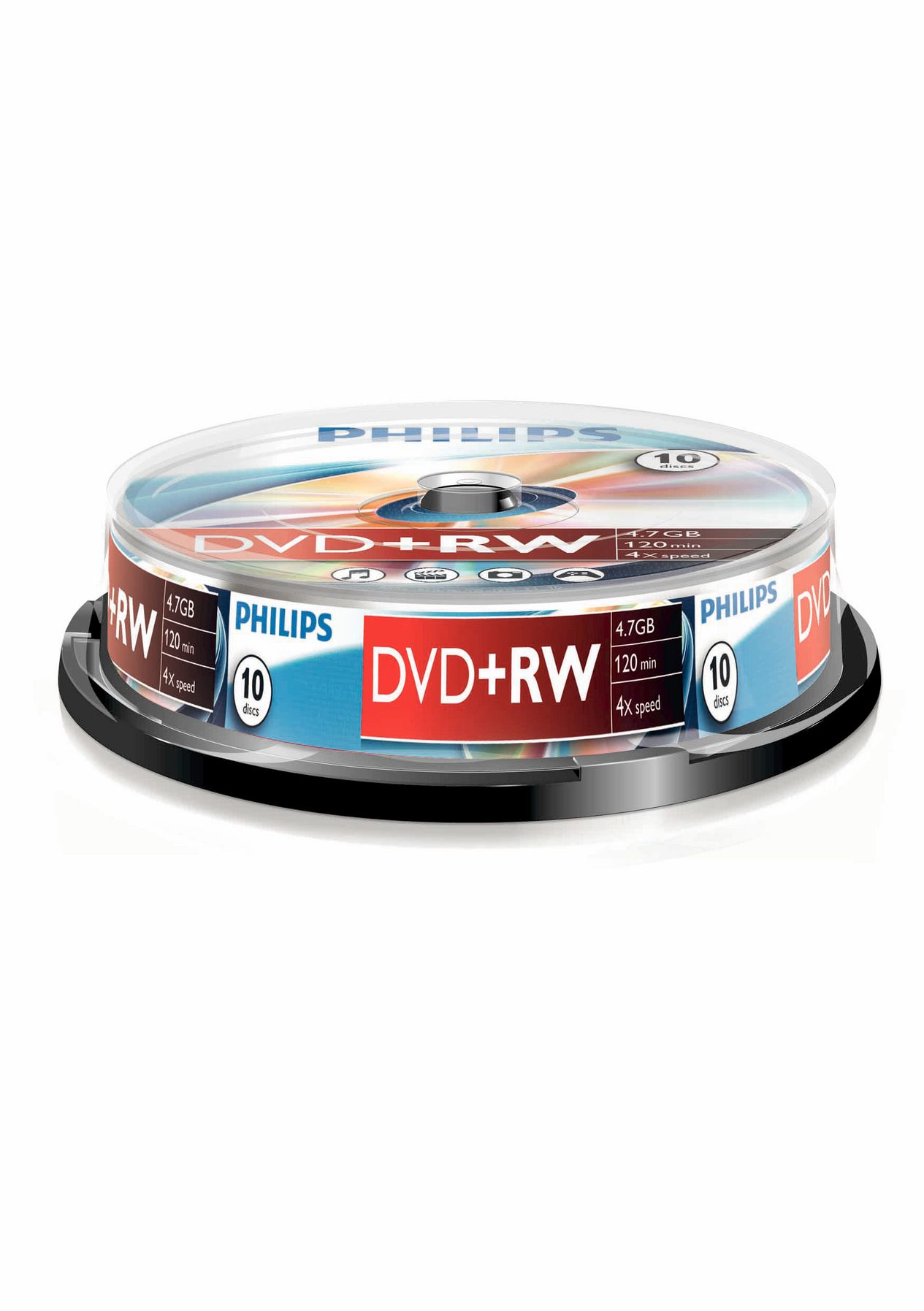 Philips - 10 x DVD+RW - 4.7 GB 1x - 4x - spindle