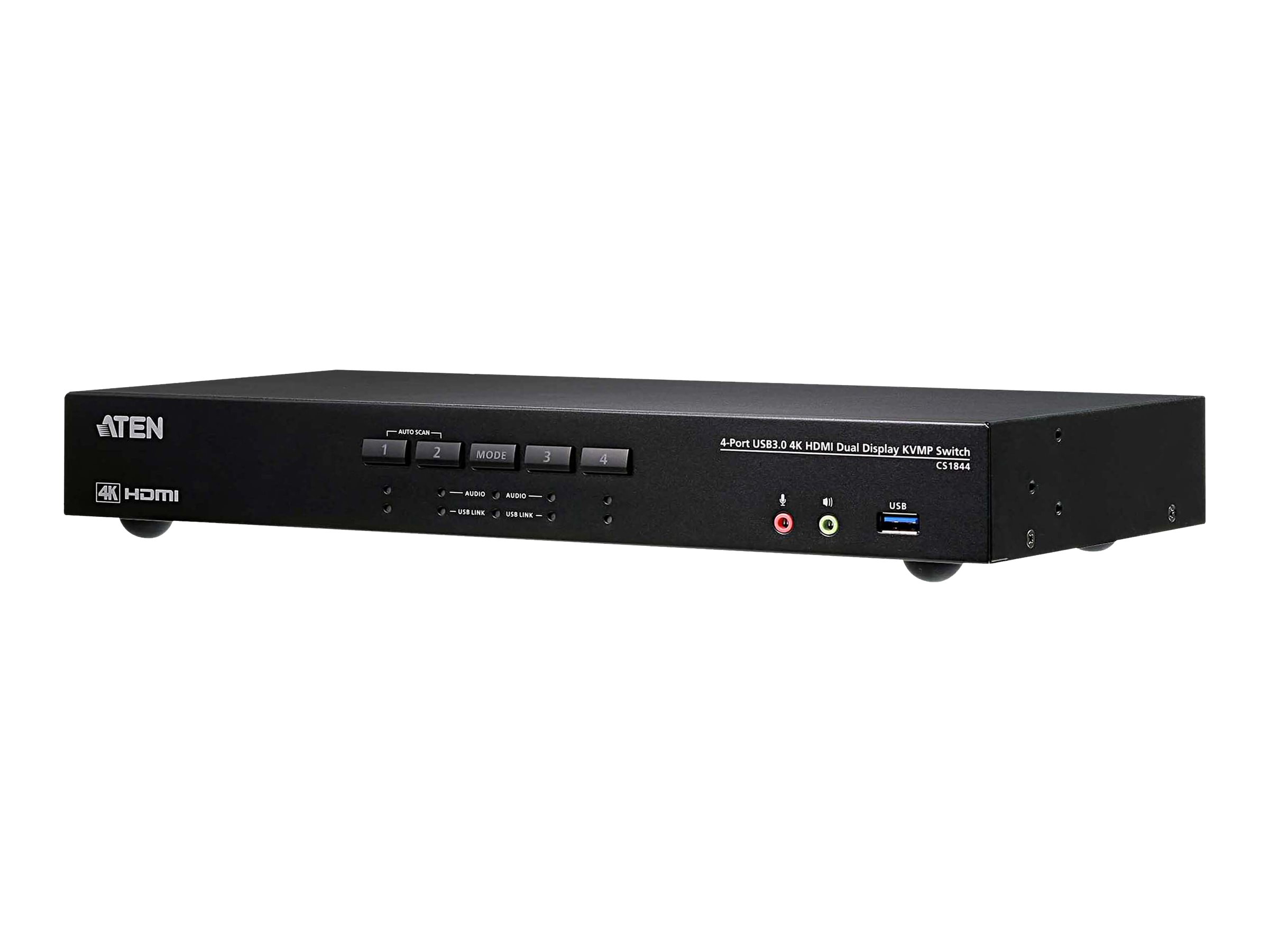 Aten 4-port 4k Hdmi Dual-view Kvm Switch With Audio And Usb 3.0 Hub