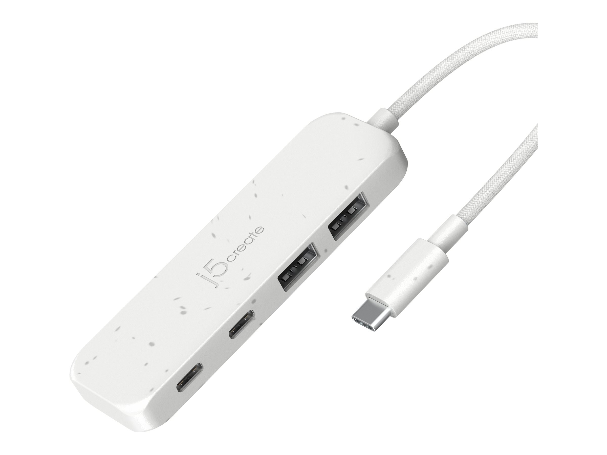 j5create USB-C to 4-Port USB Hub USB hub - USB 3.2 - 4 ports - Hvid